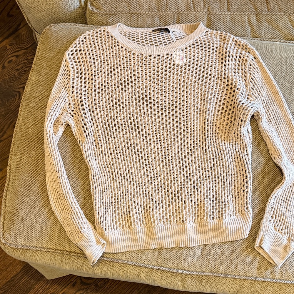 Quince Open-Weave Crewneck Sweater